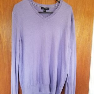 Men's v-Neck Lavender Silk Sweater L